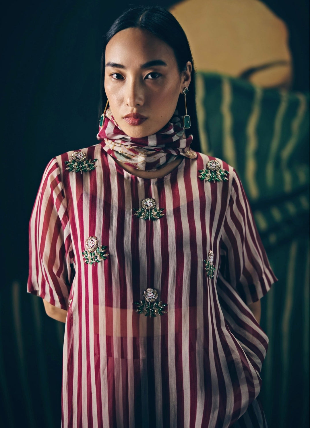 Paulmi and Harsh X Ease Maroon Red Organza Kurta Pants SetFabilicious Fashion