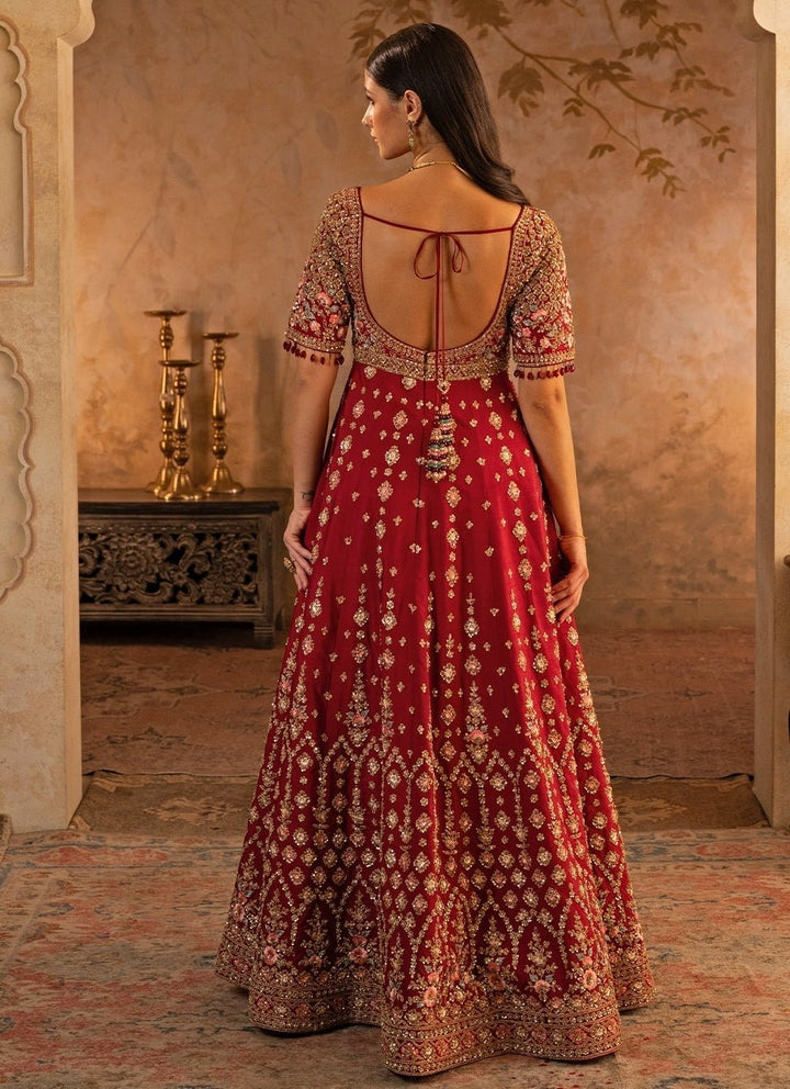 Angad Singh Maroon Red Raw Silk Anarkali SetFabilicious Fashion