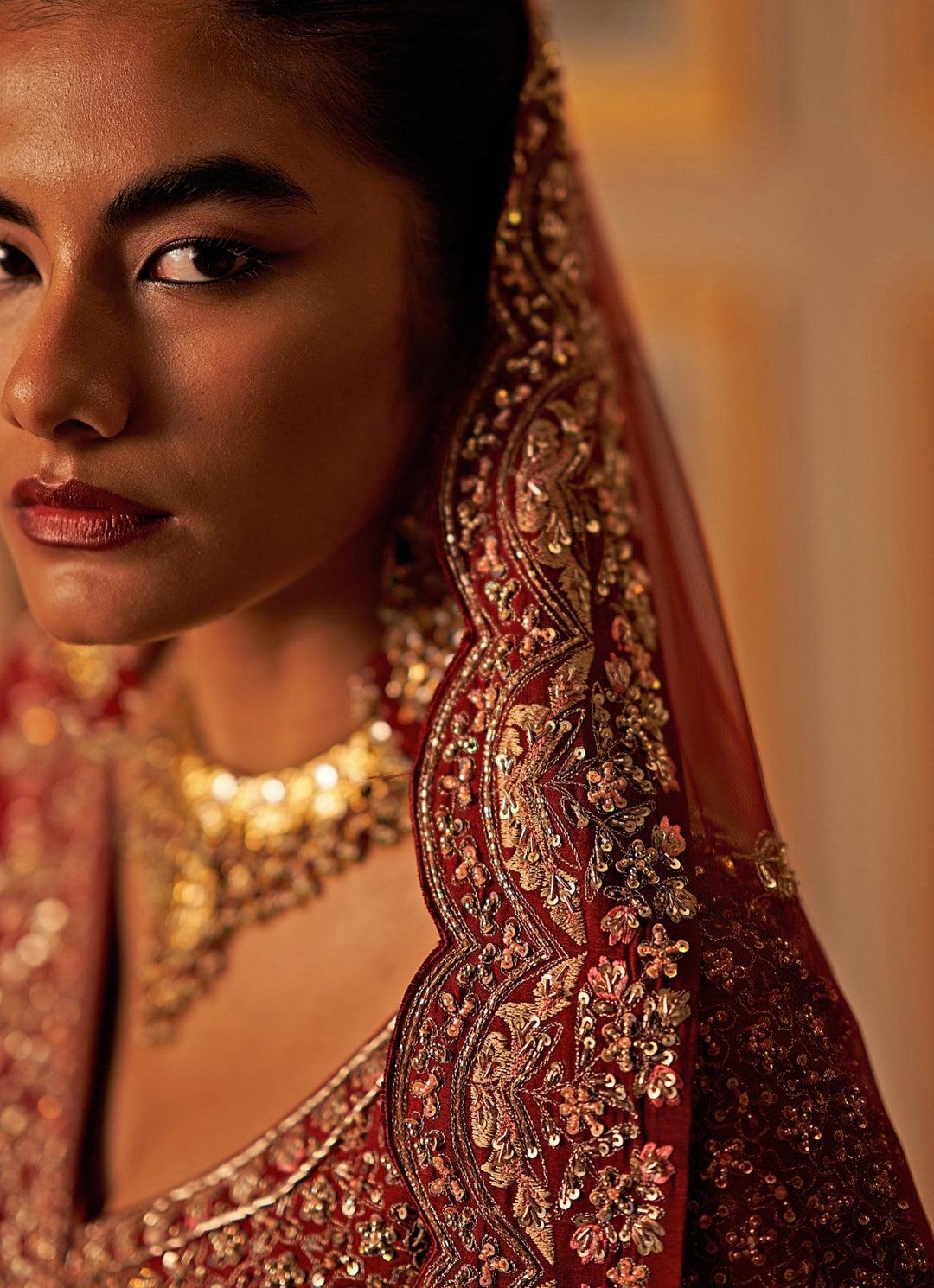 Maroon Red Raw Silk Bridal Lehenga Set With Double Dupatta Angad Singh - Fabilicious Fashion