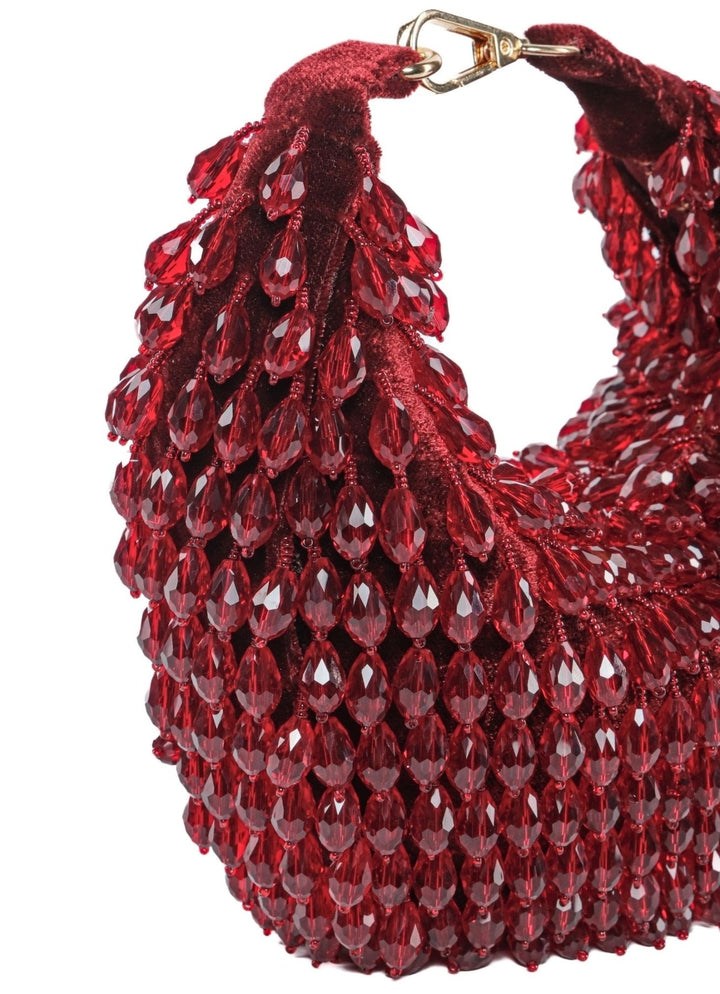 Maroon Suede Embellished Hobo Bag House of Kosha - Fabilicious Fashion