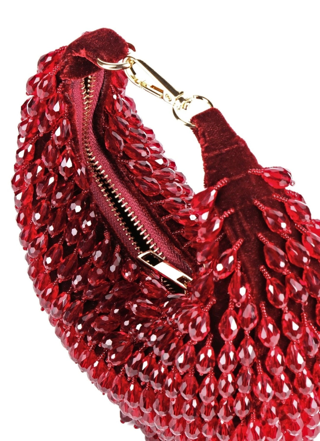 Maroon Suede Embellished Hobo Bag House of Kosha - Fabilicious Fashion