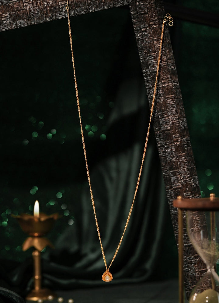 Riana Jewellery Matte Gold Chain With Mozzannite PendantFabilicious Fashion