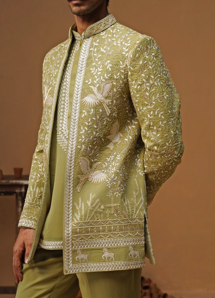 Kalpraag Mehendi Green Georgette Jodhpuri SetFabilicious Fashion