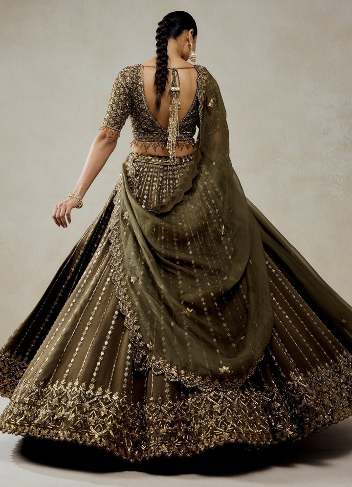 Mehendi Green Organza Lehenga Set Nitika Gujral - Fabilicious Fashion