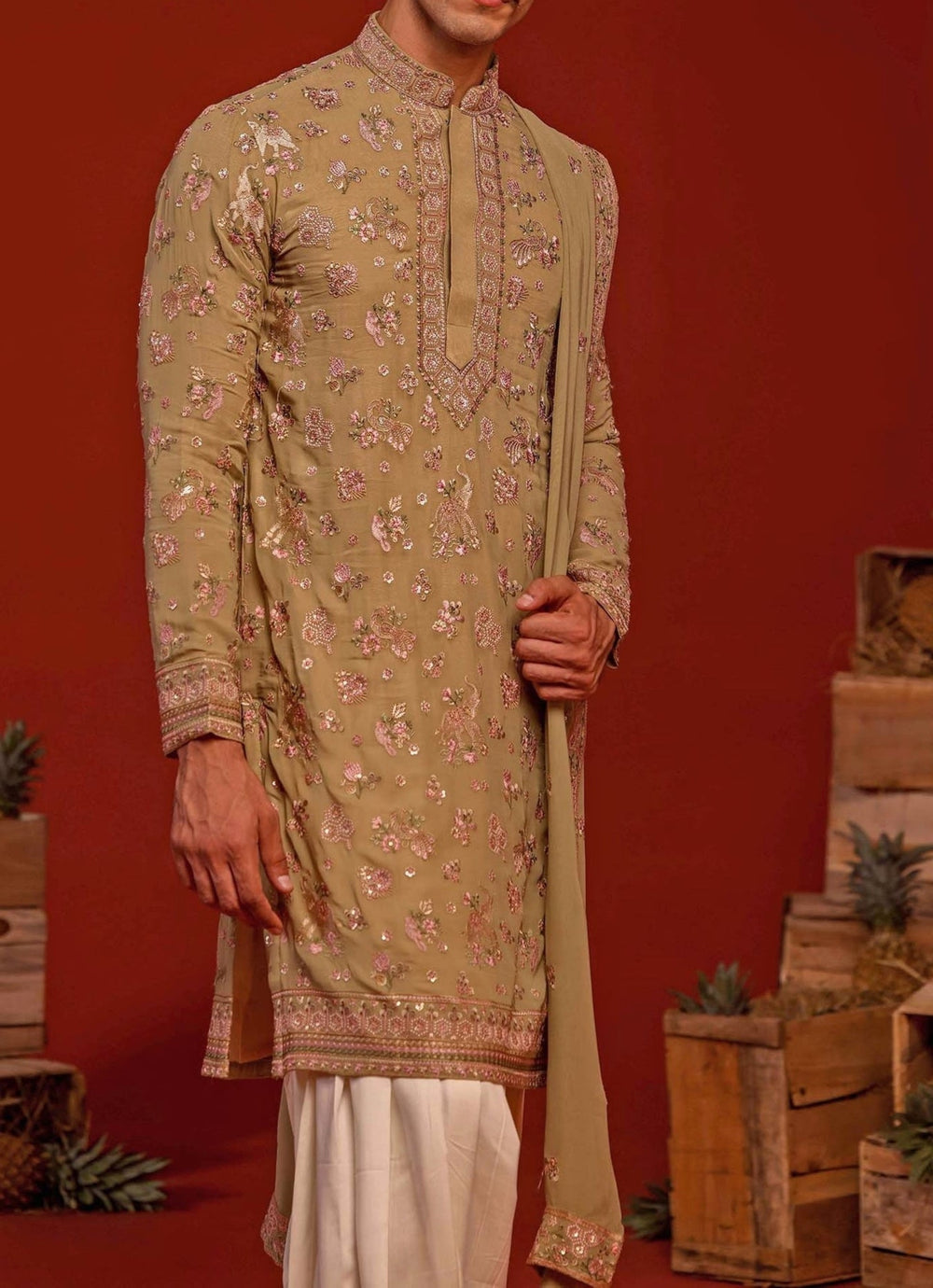 Mehndi Green Embroidered Kurta Patiala Pant Set Kalpraag - Fabilicious Fashion