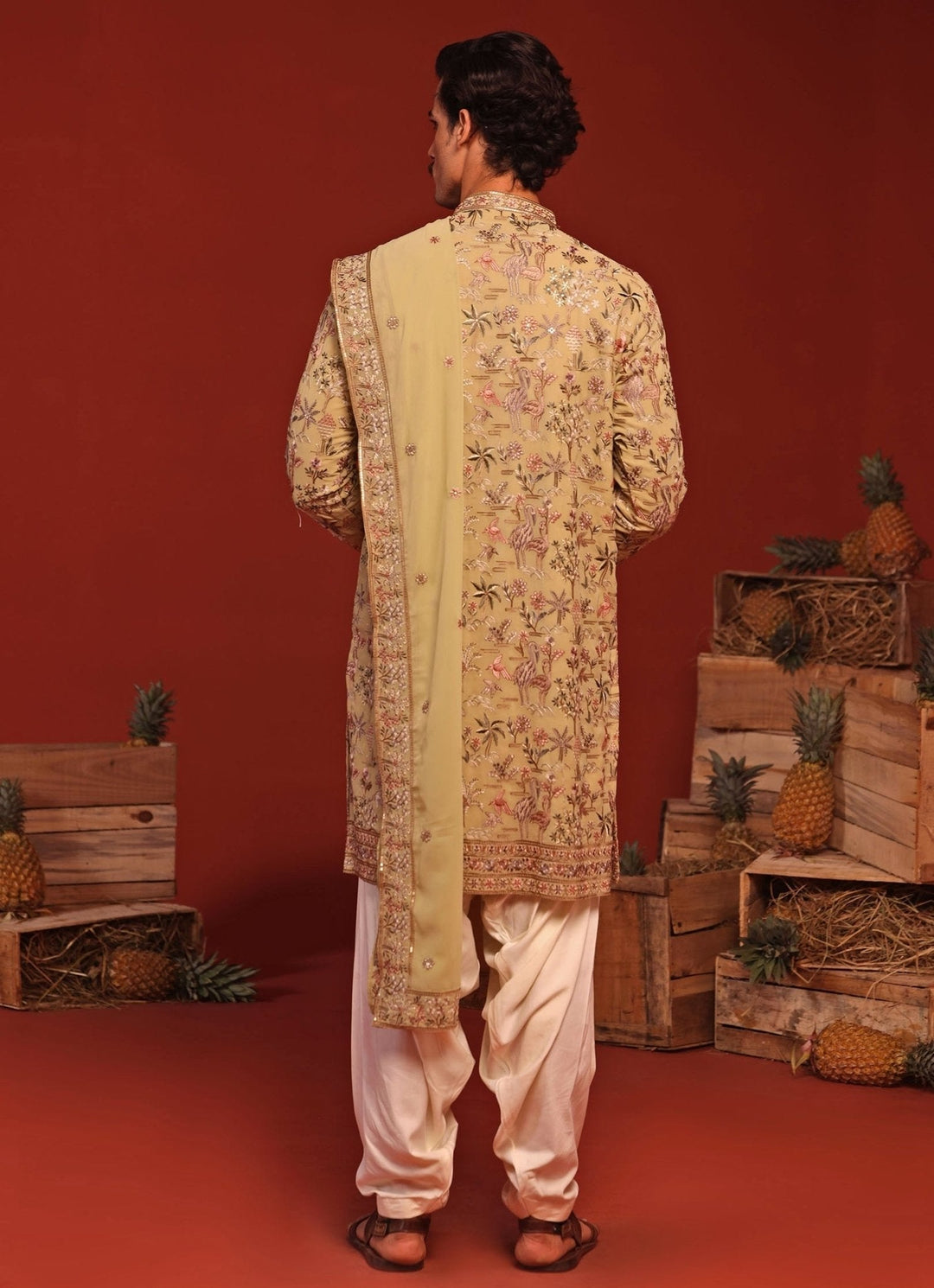 Mehndi Green Embroidered Kurta Patiala Pant Set Kalpraag - Fabilicious Fashion