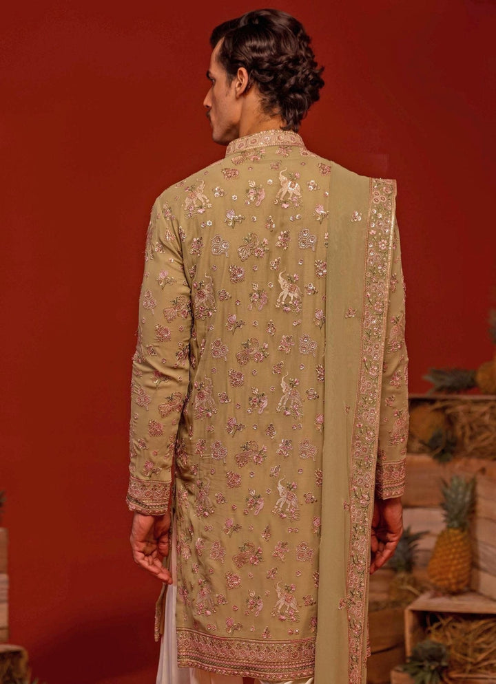 Mehndi Green Embroidered Kurta Patiala Pant Set Kalpraag - Fabilicious Fashion