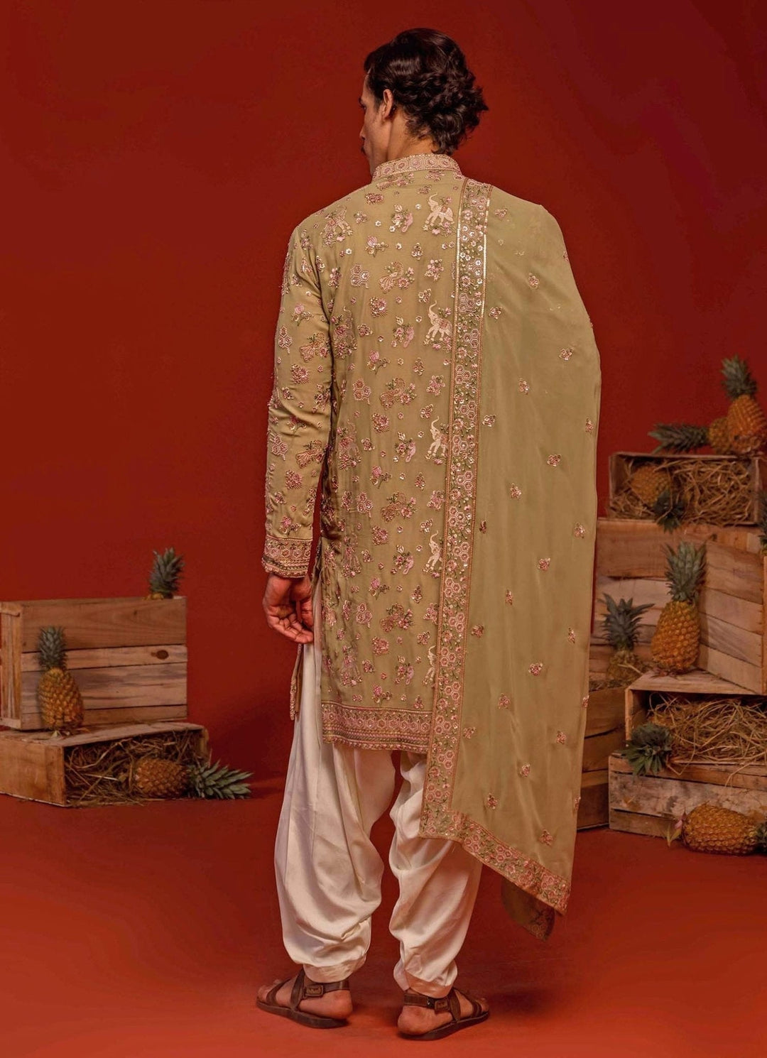 Mehndi Green Embroidered Kurta Patiala Pant Set Kalpraag - Fabilicious Fashion