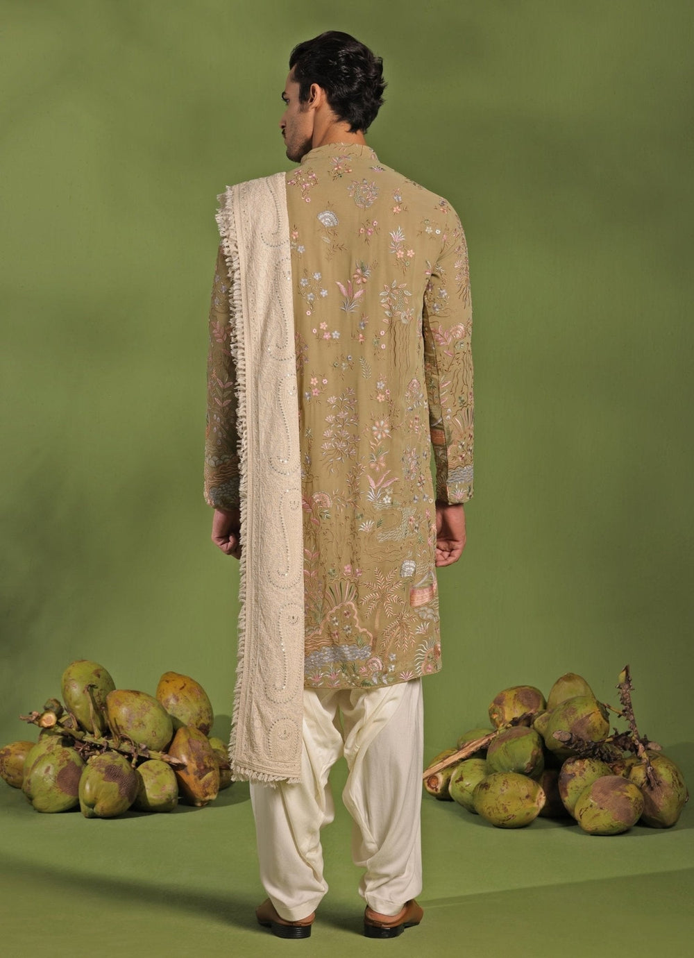 Mehndi Green Embroidered Kurta Patiala Set With Dupatta Kalpraag - Fabilicious Fashion