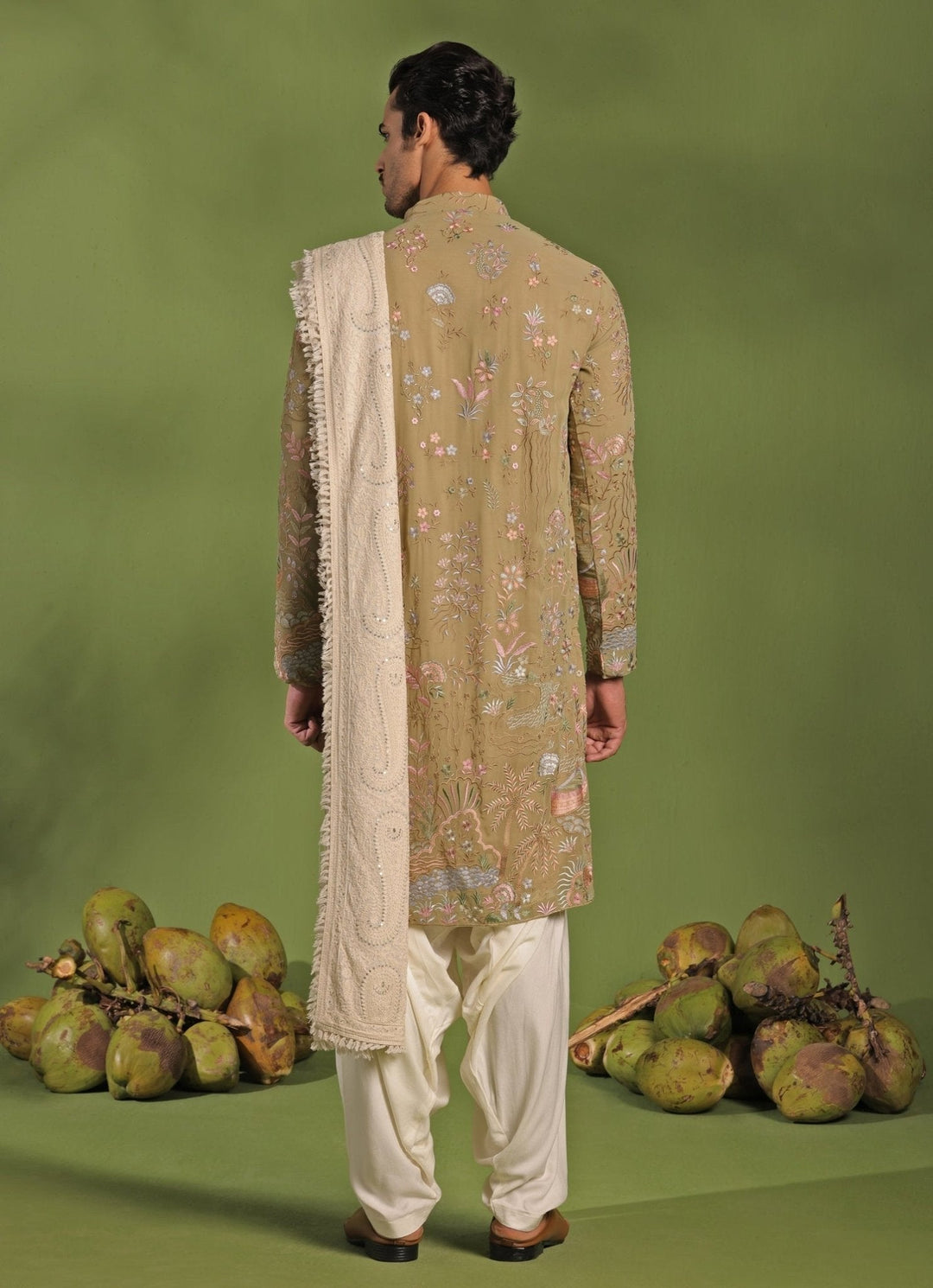 Mehndi Green Embroidered Kurta Patiala Set With Dupatta Kalpraag - Fabilicious Fashion