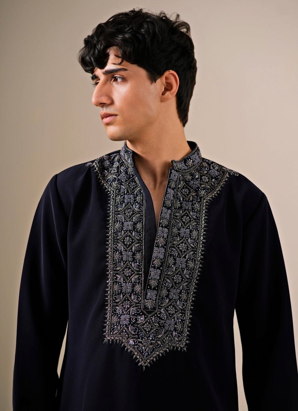 Darzi House Midnight Blue Crepe Kurta SetFabilicious Fashion