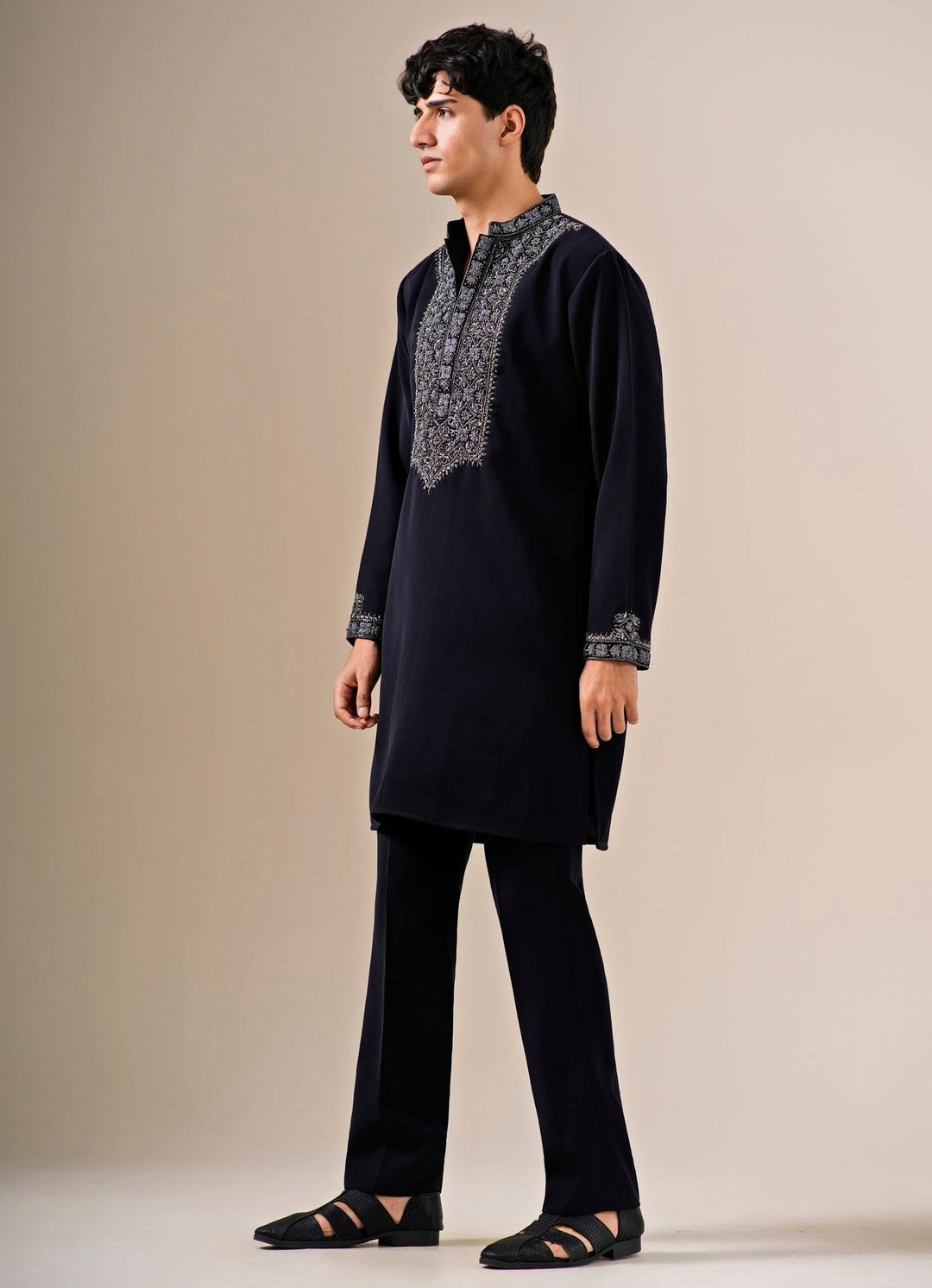 Darzi House Midnight Blue Crepe Kurta SetFabilicious Fashion