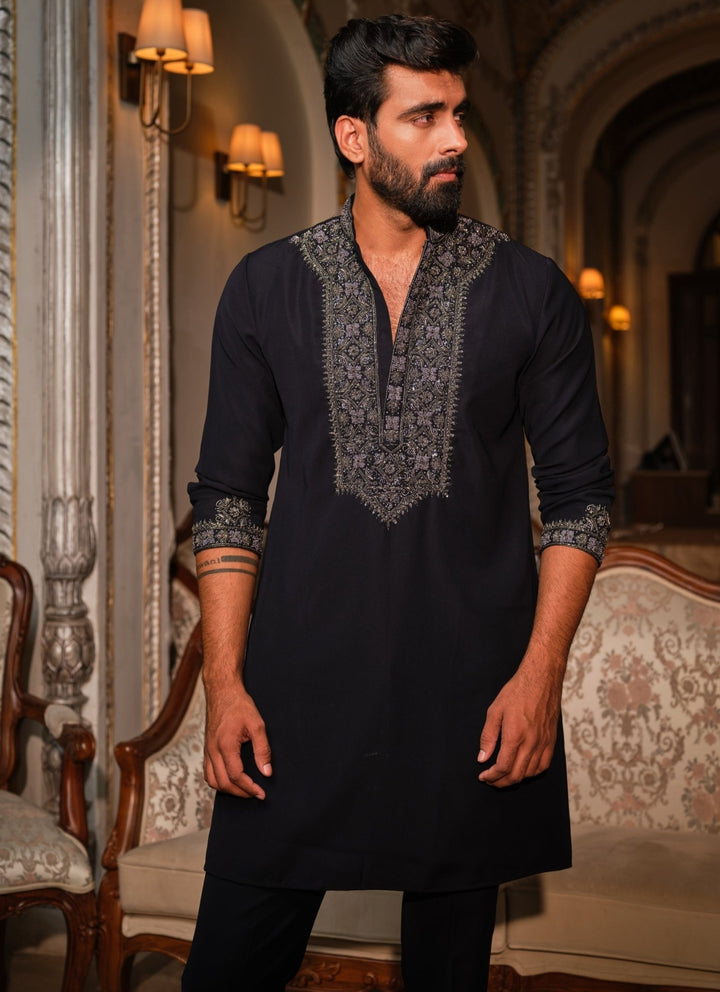 Darzi House Midnight Blue Crepe Kurta SetFabilicious Fashion