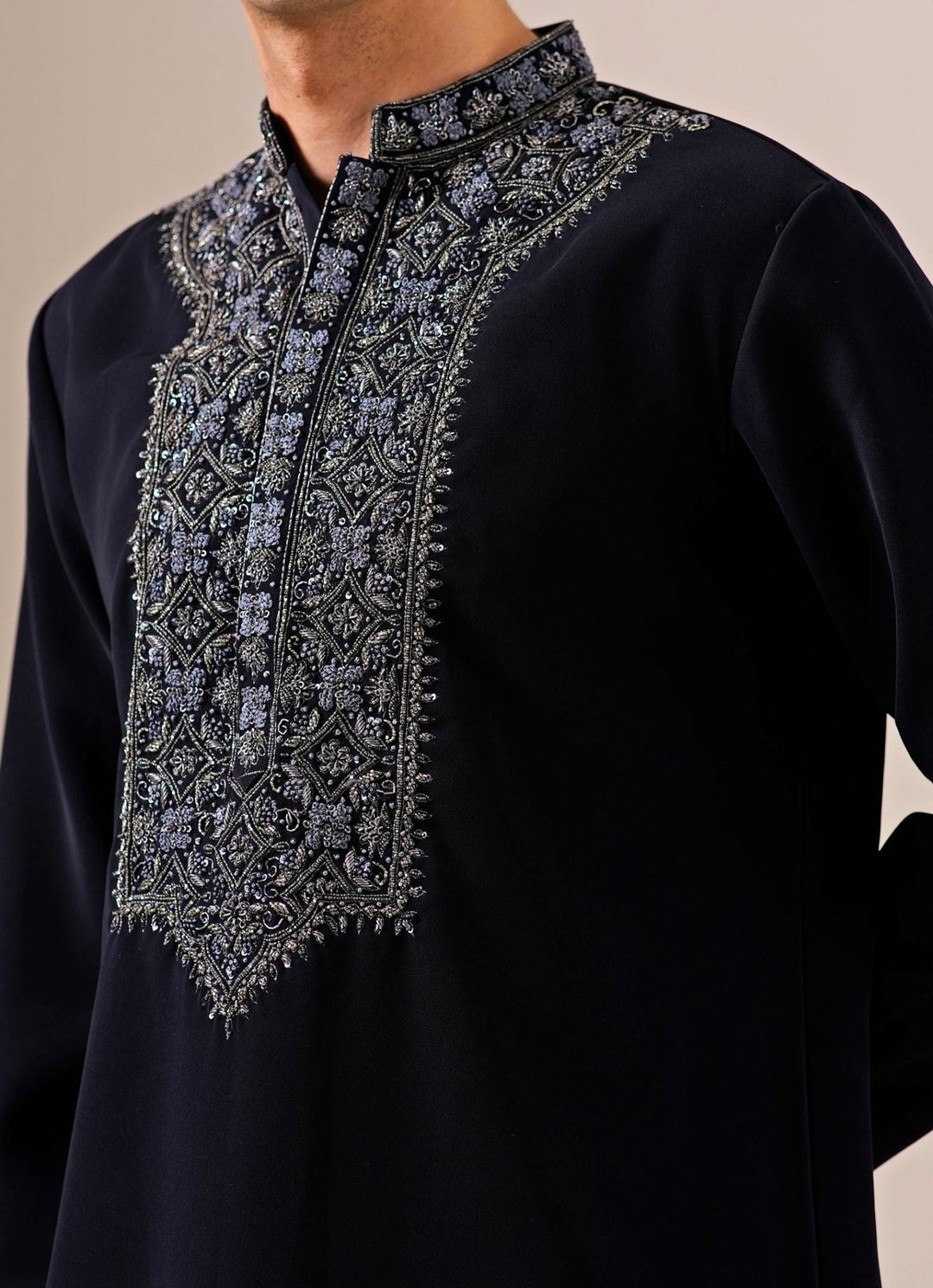 Darzi House Midnight Blue Crepe Kurta SetFabilicious Fashion