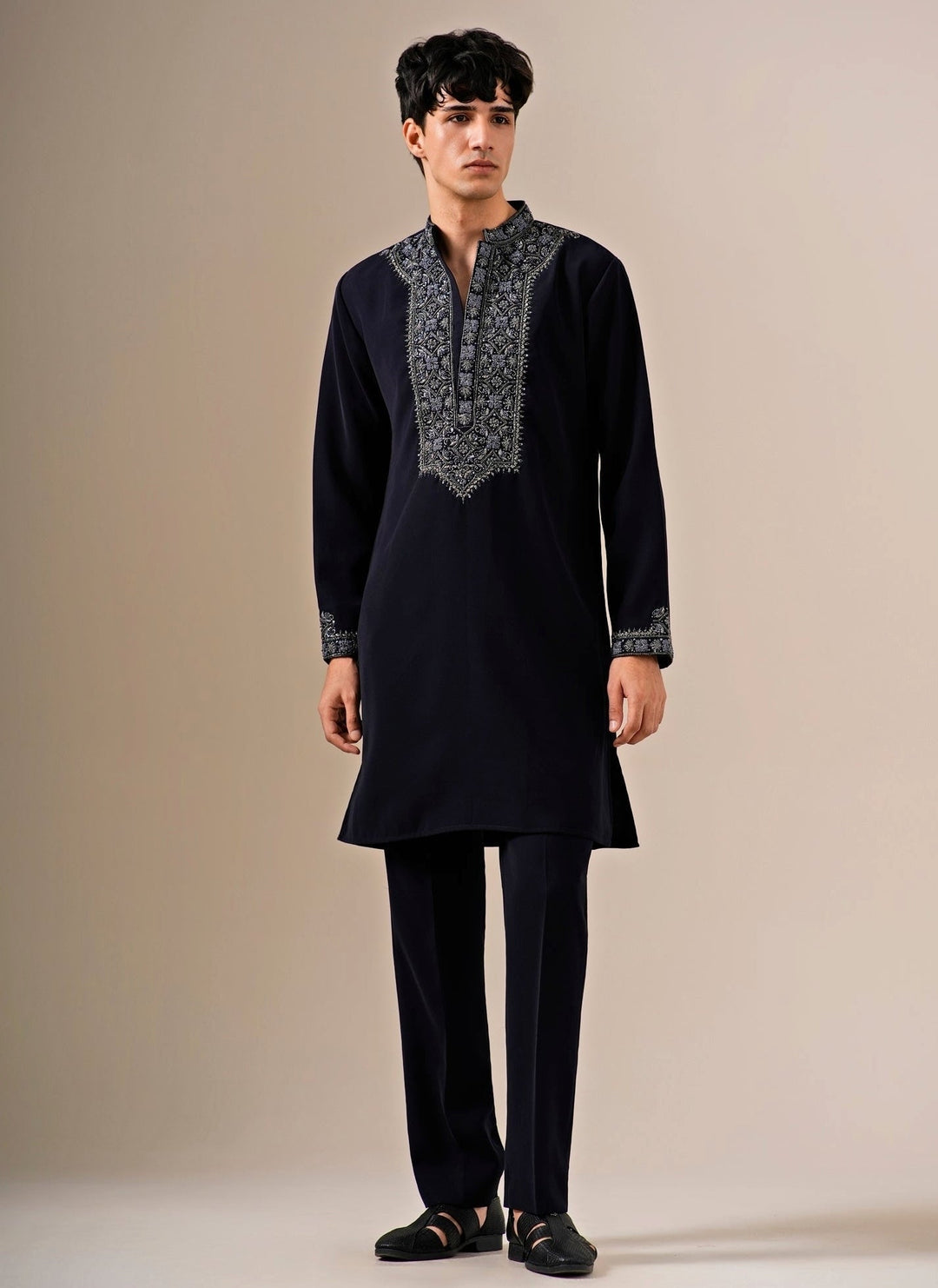 Darzi House Midnight Blue Crepe Kurta SetFabilicious Fashion