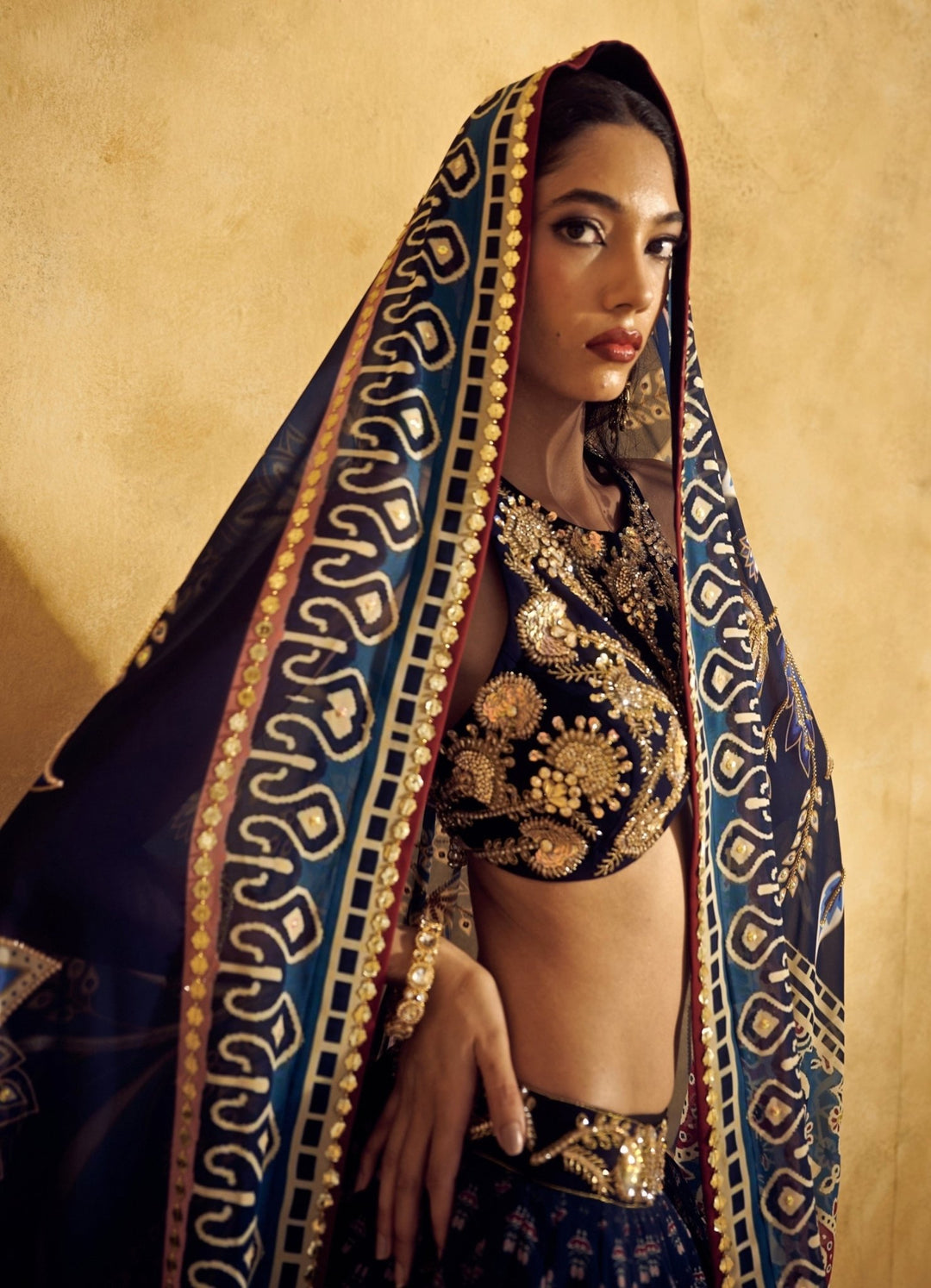 Rashika Sharma Midnight Blue Printed Georgette Lehenga SetFabilicious Fashion