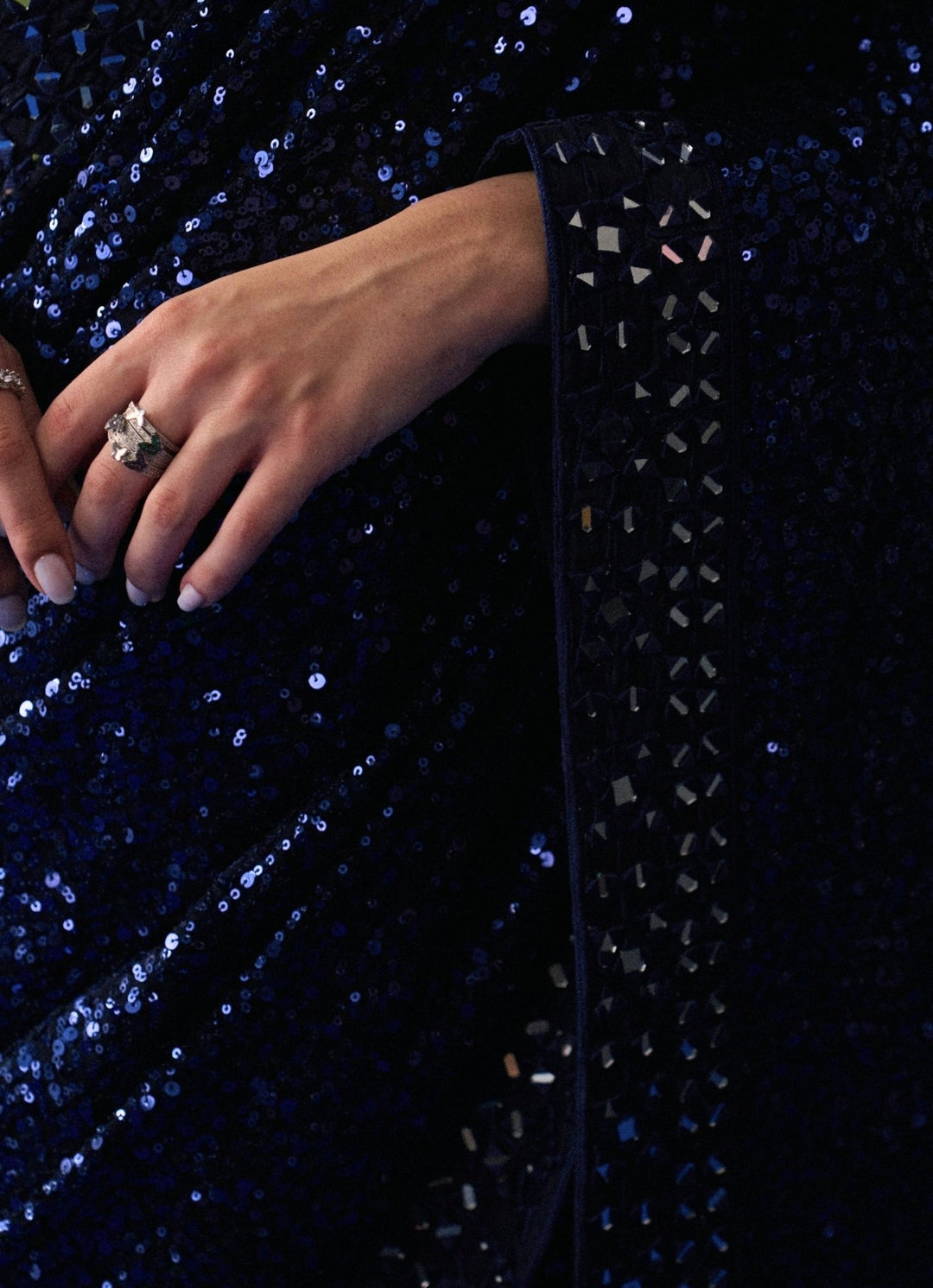 Midnight Blue Sequins Embroidered Saree Angad Singh - Fabilicious Fashion