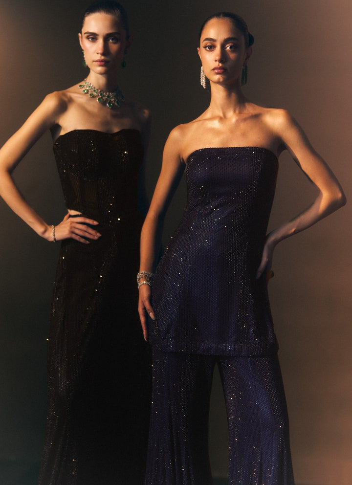 Angad Singh Midnight Blue Soft Net Kurta Sharara SetFabilicious Fashion