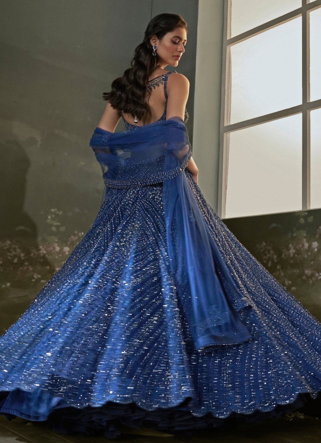 Midnight Blue Soft Net Lehenga Set Nitika Gujral - Fabilicious Fashion