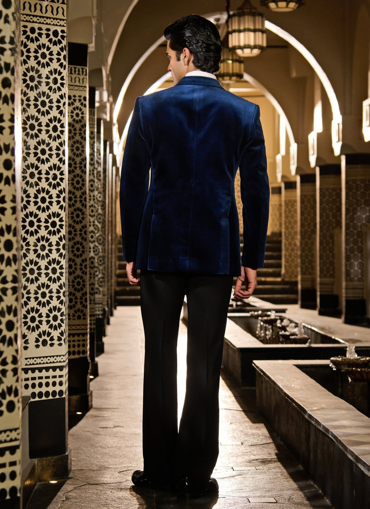 Contrast by Parth Midnight Blue Velvet Tuxedo SetFabilicious Fashion