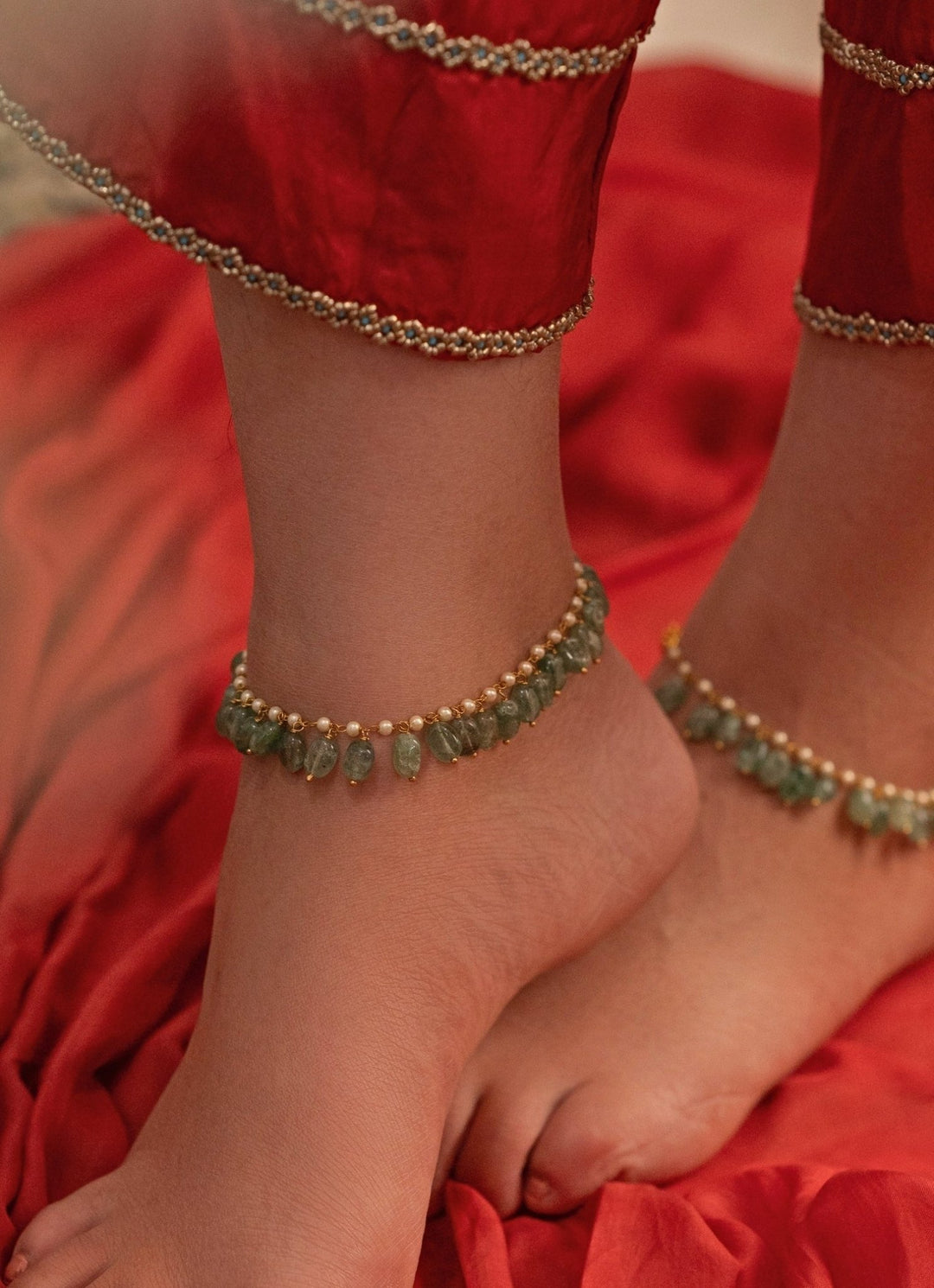 Do Taara Mint Green AnkletsFabilicious Fashion