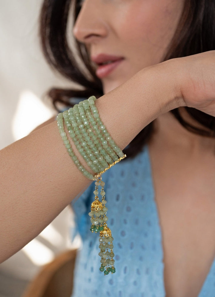 Do Taara Mint Green Bracelet With JhumkiFabilicious Fashion