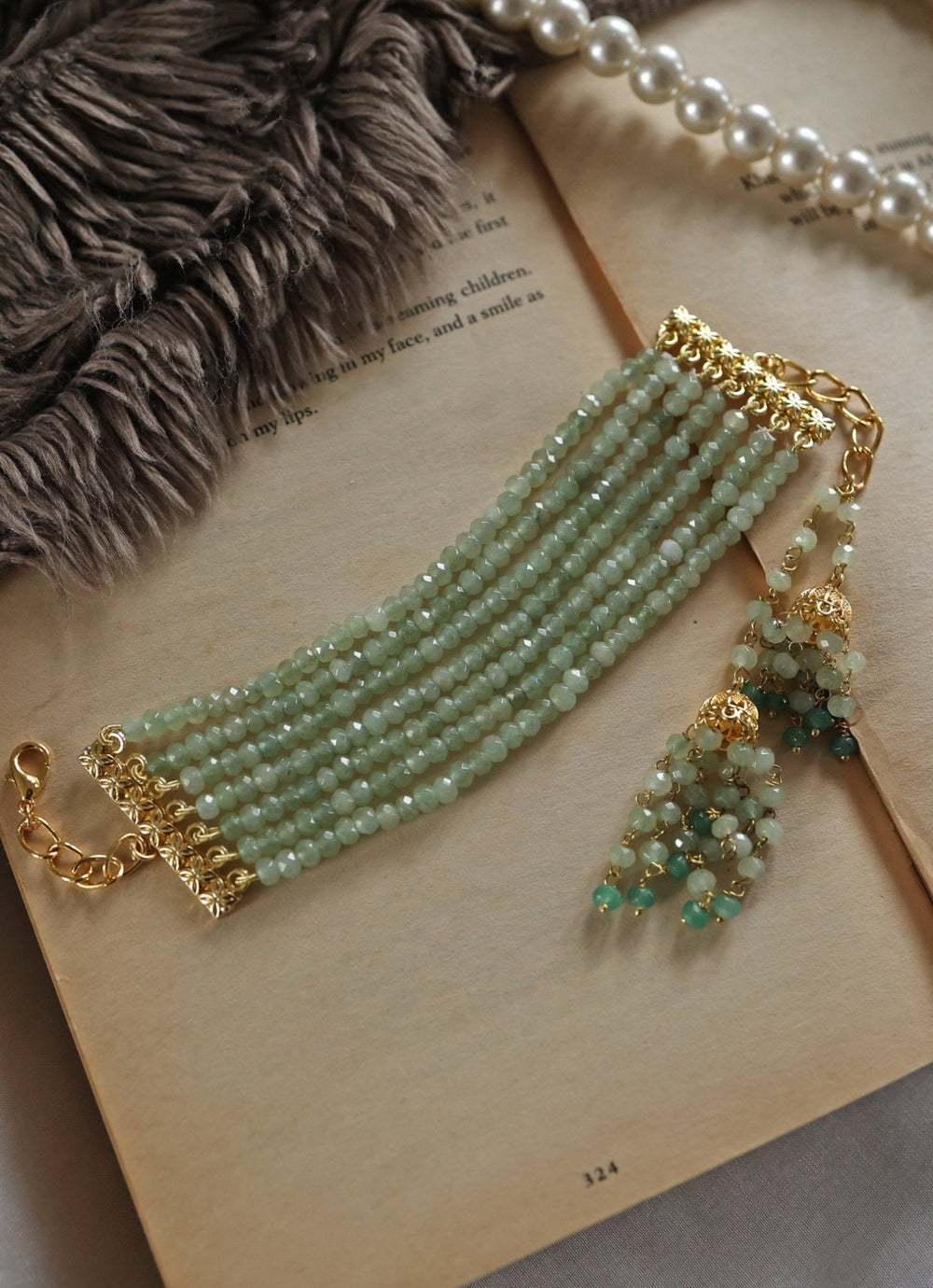 Do Taara Mint Green Bracelet With JhumkiFabilicious Fashion