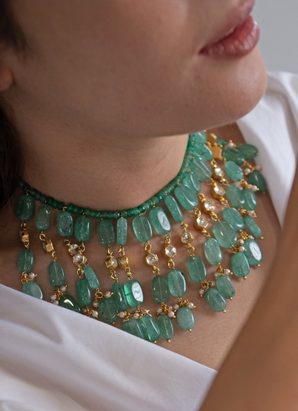 Do Taara Mint Green Choker NecklaceFabilicious Fashion