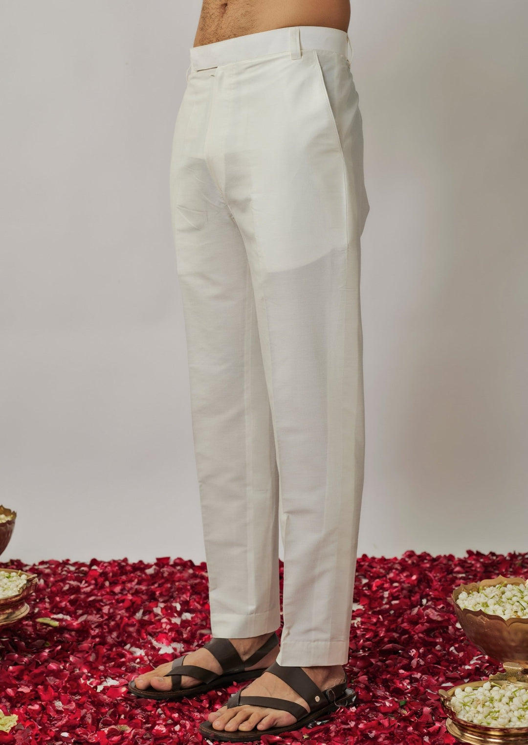 Mint Green Embroidered Kurta and Ivory Pants Set Renee Label - Men - Fabilicious Fashion