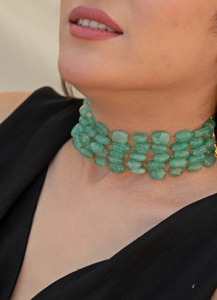 Do Taara Mint Green Green Choker NecklaceFabilicious Fashion