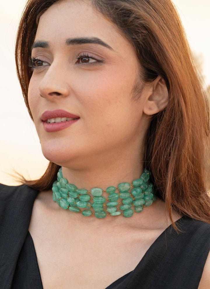 Do Taara Mint Green Green Choker NecklaceFabilicious Fashion