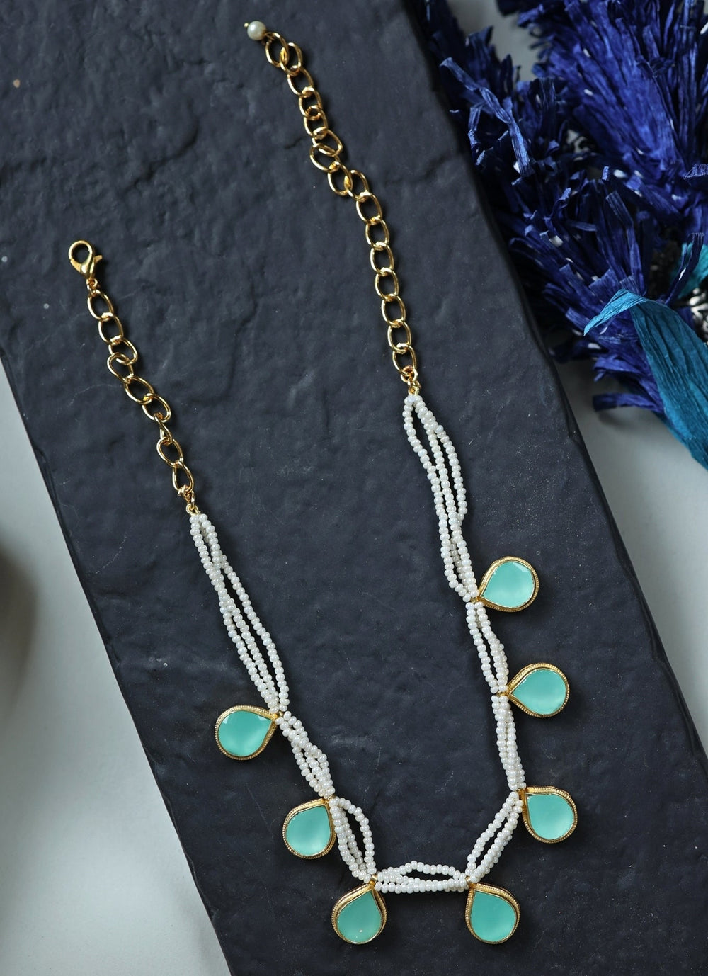 Do Taara Mint Green Kundan And Pearls NecklaceFabilicious Fashion