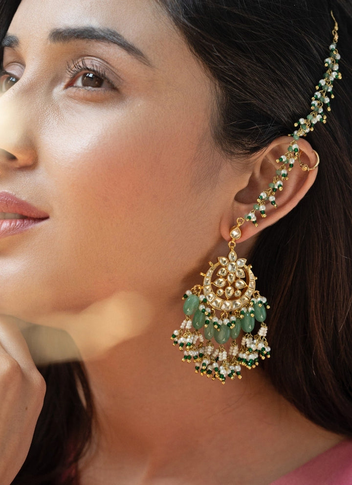 Do Taara Mint Green Kundan EarringsFabilicious Fashion