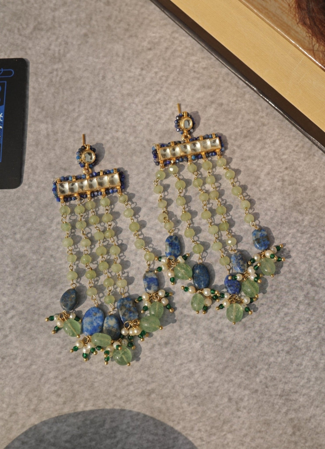 Do Taara Mint Green Kundan EarringsFabilicious Fashion