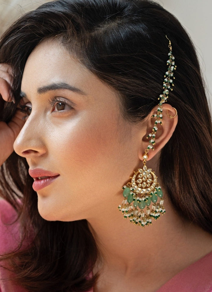 Do Taara Mint Green Kundan EarringsFabilicious Fashion