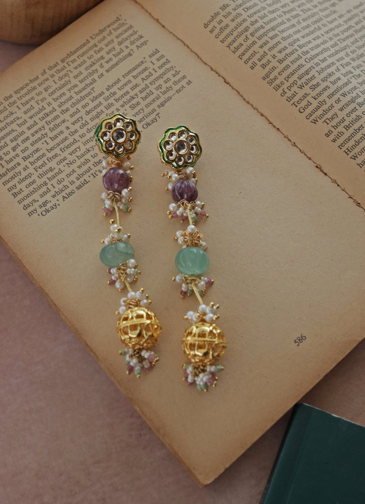Do Taara Mint Green Kundan EarringsFabilicious Fashion