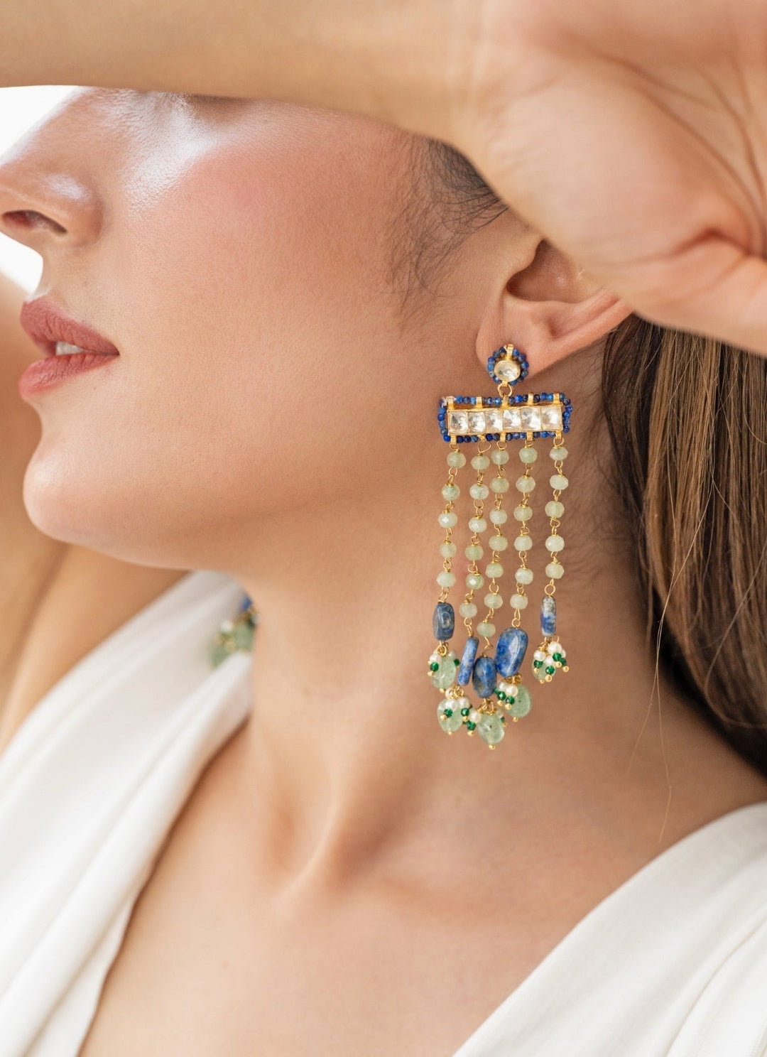 Do Taara Mint Green Kundan EarringsFabilicious Fashion
