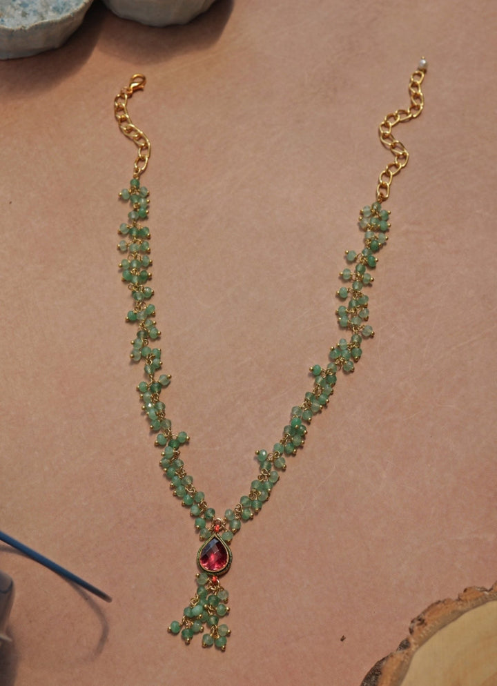 Do Taara Mint Green Kundan NecklaceFabilicious Fashion