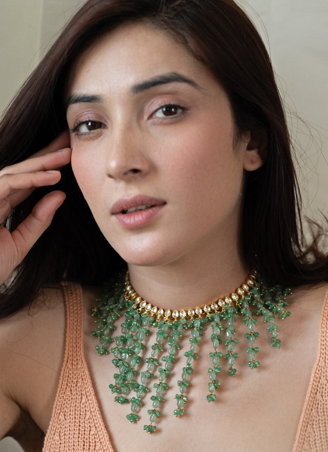 Do Taara Mint Green Kundan NecklaceFabilicious Fashion