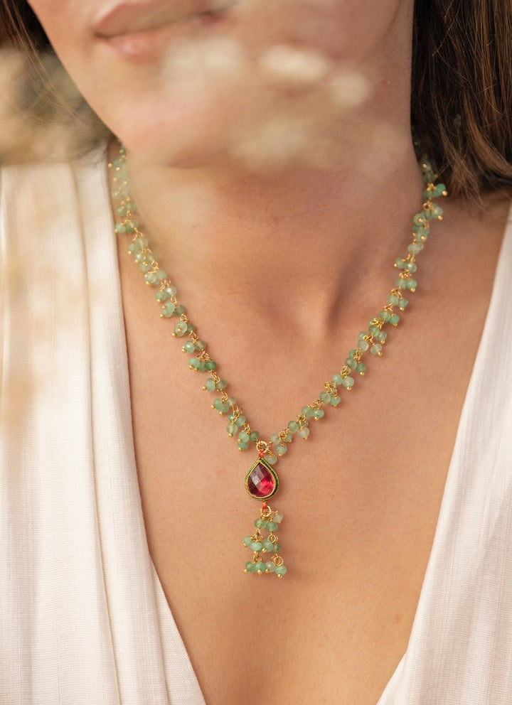 Do Taara Mint Green Kundan NecklaceFabilicious Fashion