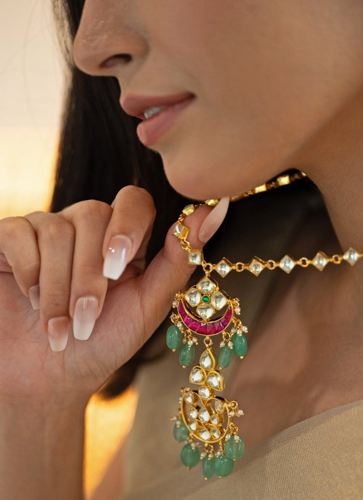 Do Taara Mint Green Kundan NecklaceFabilicious Fashion