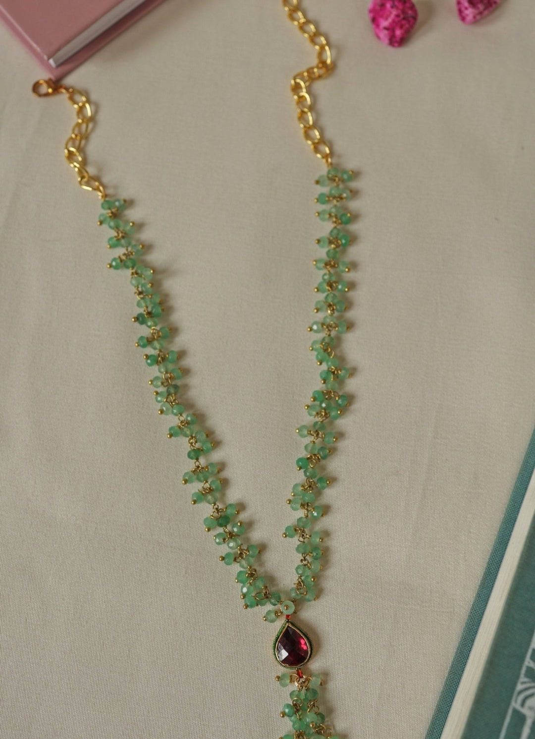 Do Taara Mint Green Kundan NecklaceFabilicious Fashion