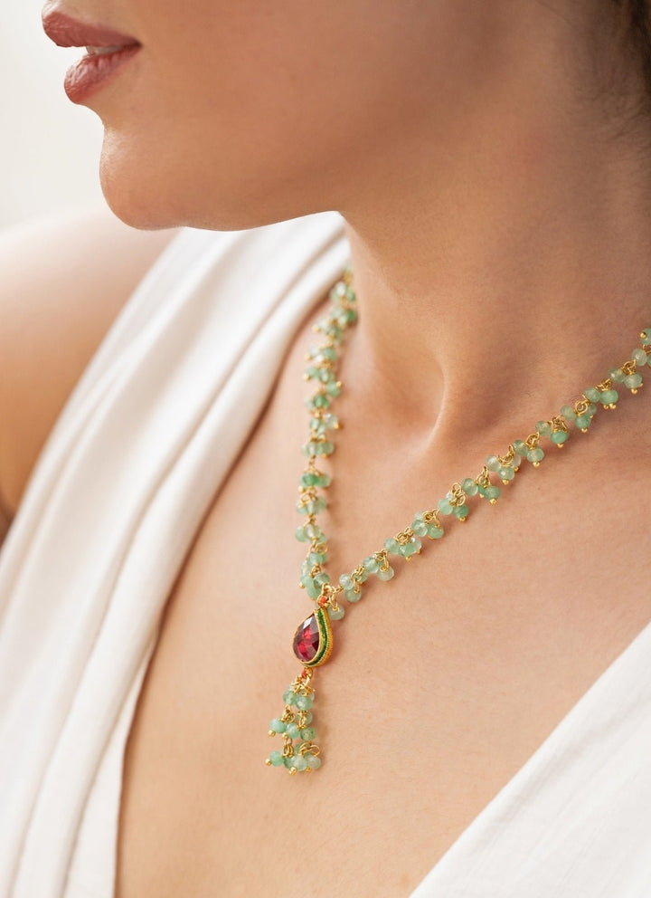 Do Taara Mint Green Kundan NecklaceFabilicious Fashion