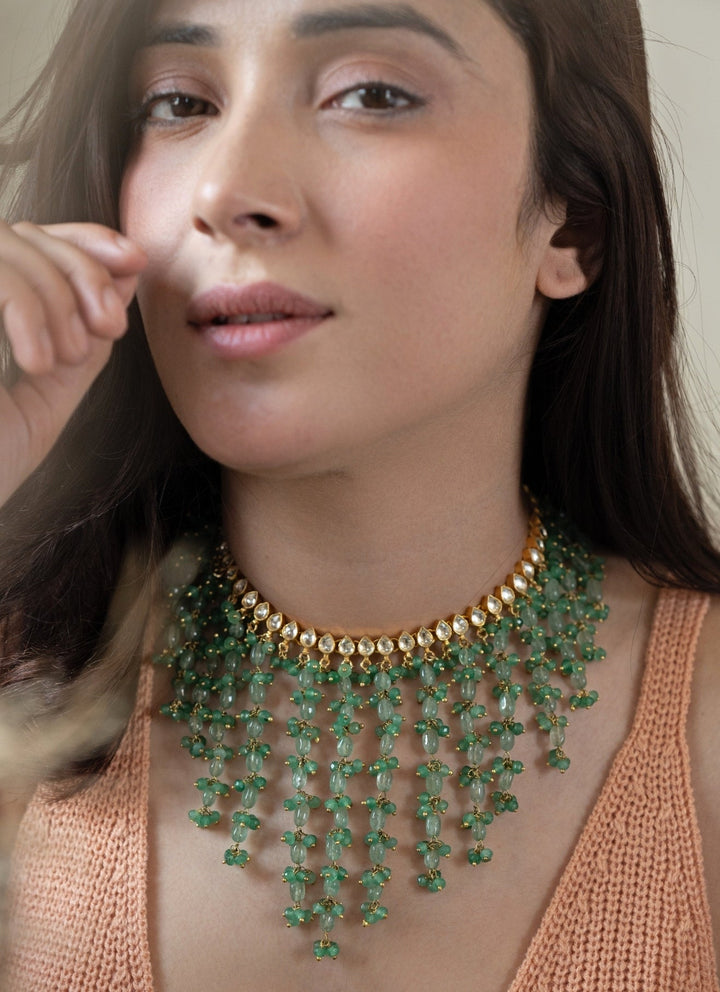 Do Taara Mint Green Kundan NecklaceFabilicious Fashion