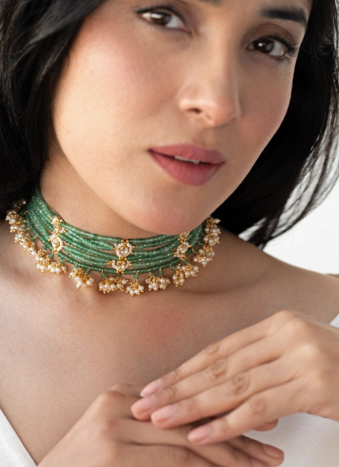 Do Taara Mint Green Kundan NecklaceFabilicious Fashion