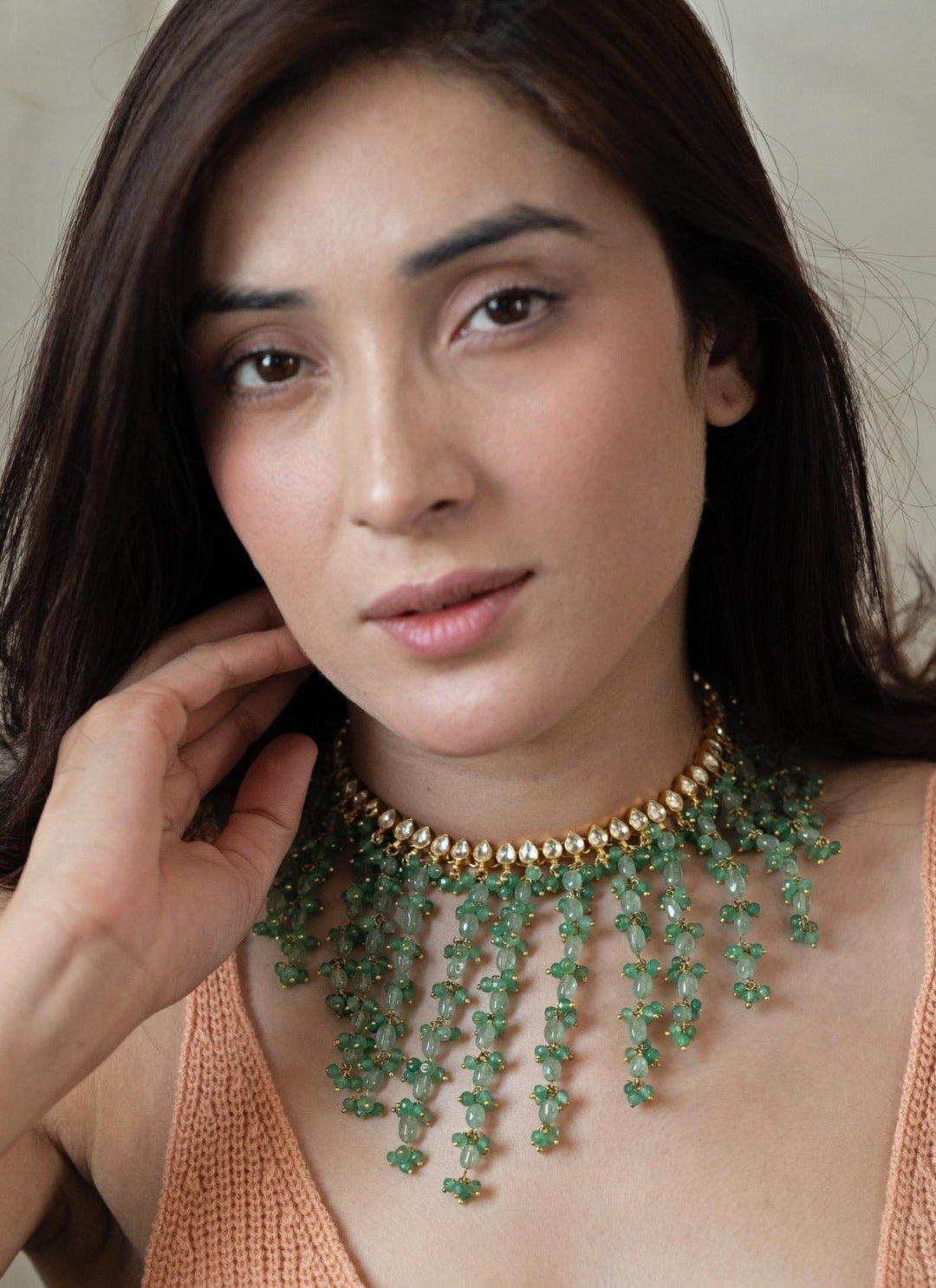 Do Taara Mint Green Kundan NecklaceFabilicious Fashion