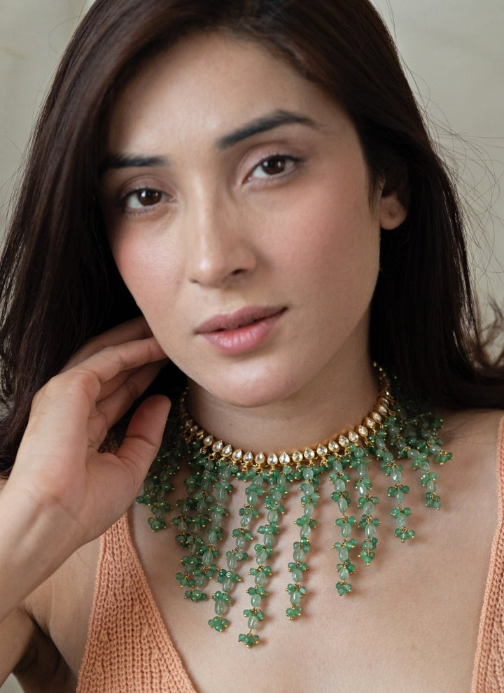 Do Taara Mint Green Kundan NecklaceFabilicious Fashion