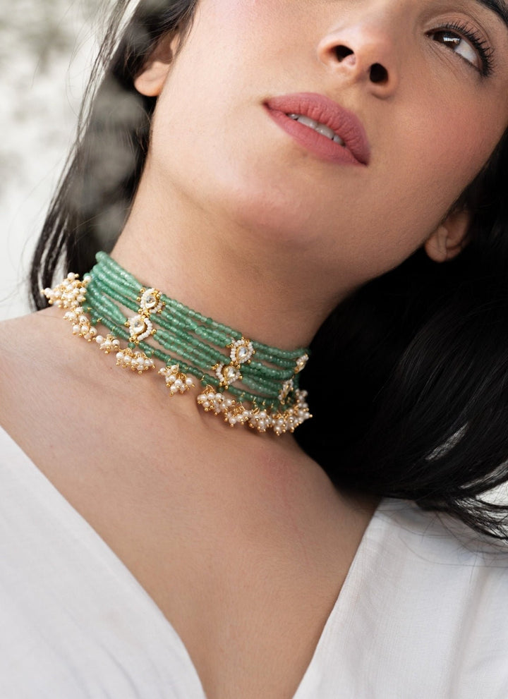 Do Taara Mint Green Kundan NecklaceFabilicious Fashion