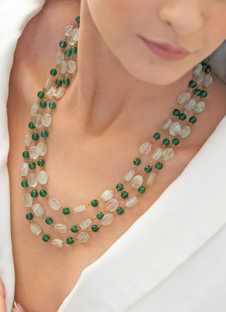 Do Taara Mint Green Layered NecklaceFabilicious Fashion