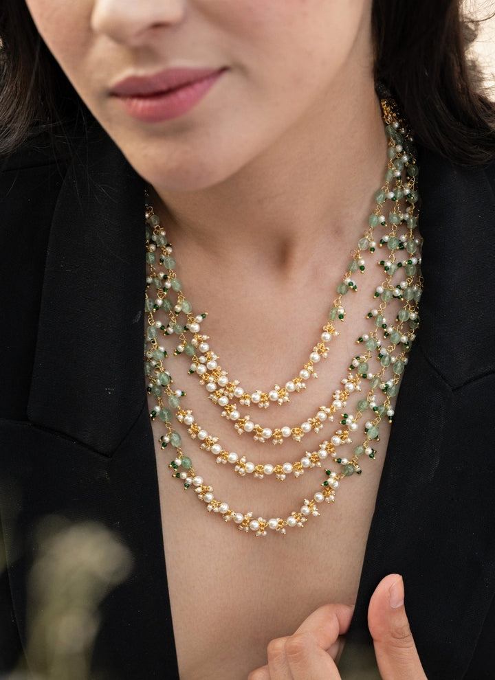 Do Taara Mint Green Layered NecklaceFabilicious Fashion